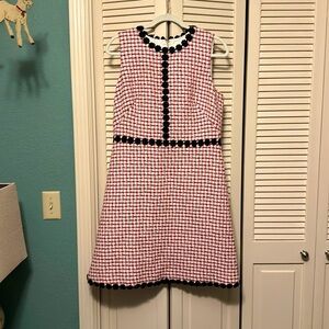 Kate Spade Pink Boucle Tweed Sleeveless Lined Dress